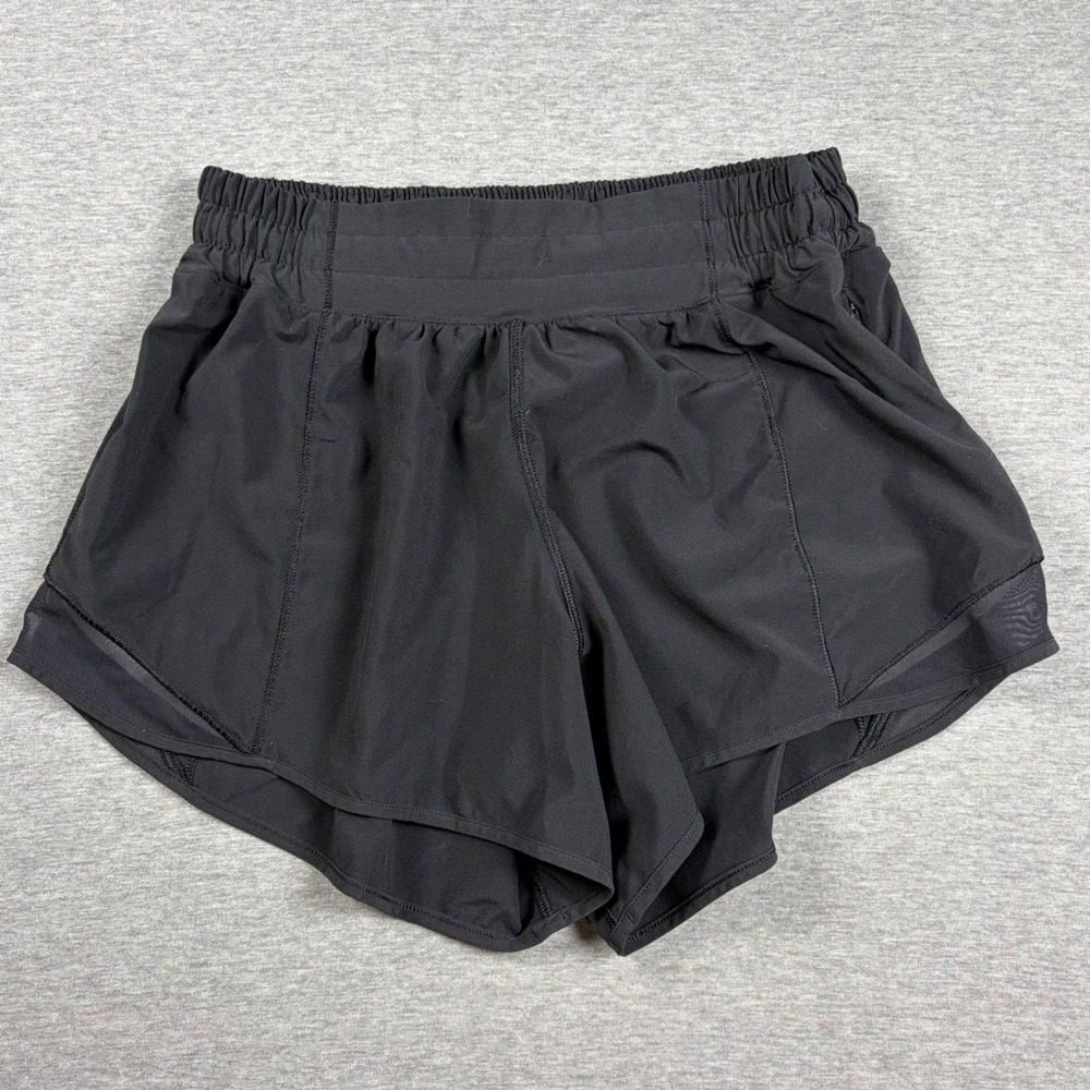 Lululemon Hotty Hot Shorts 6 Black High Rise Running Athletic Workout
